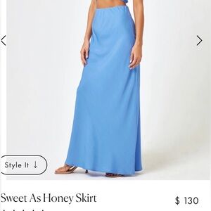 NWT L Space Sweet As Honey Skirt Blue Maxi Skirt